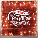 Aperturee - Aperturee Light Brown Wooden Christmas Tension Fabric Backdrop