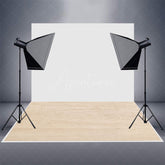 Aperturee - Aperturee Light Brown Wooden Pattern Rubber Floor Mat For Photo