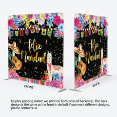 Aperturee - Aperturee Light Floral Lamp Feliz Navidad Pillow Case Backdrop