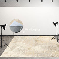 Aperturee - Aperturee Light Gold White Abstract Txture Fabric Floor Mat