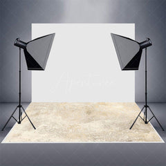 Aperturee - Aperturee Light Gold White Abstract Txture Rubber Floor Mat