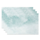 Aperturee - Aperturee Light Green Grey Mixed Abstract Set of 4 Placemats