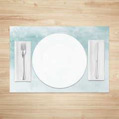 Aperturee - Aperturee Light Green Grey Mixed Abstract Set of 4 Placemats