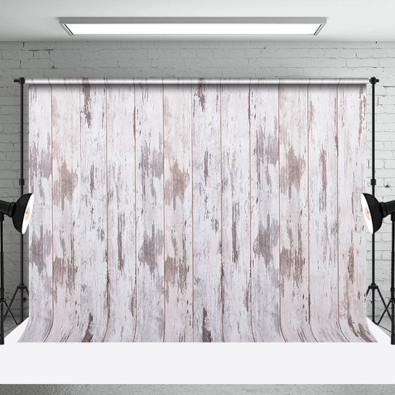 Aperturee - Aperturee Light Grey Beige Wooden Stripe Abstract Backdrop