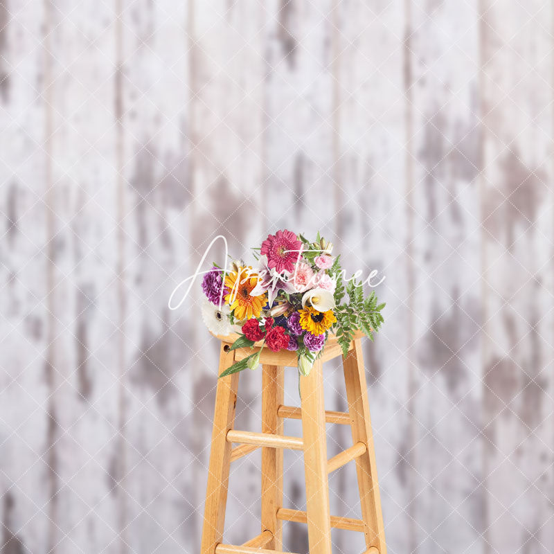 Aperturee - Aperturee Light Grey Beige Wooden Stripe Abstract Backdrop