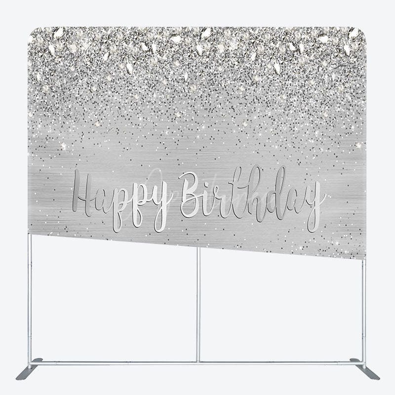Aperturee - Aperturee Light Grey Simple Fabric Backdrop Cover for Birthday