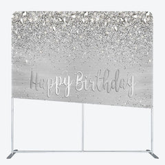 Aperturee - Aperturee Light Grey Simple Fabric Backdrop Cover for Birthday