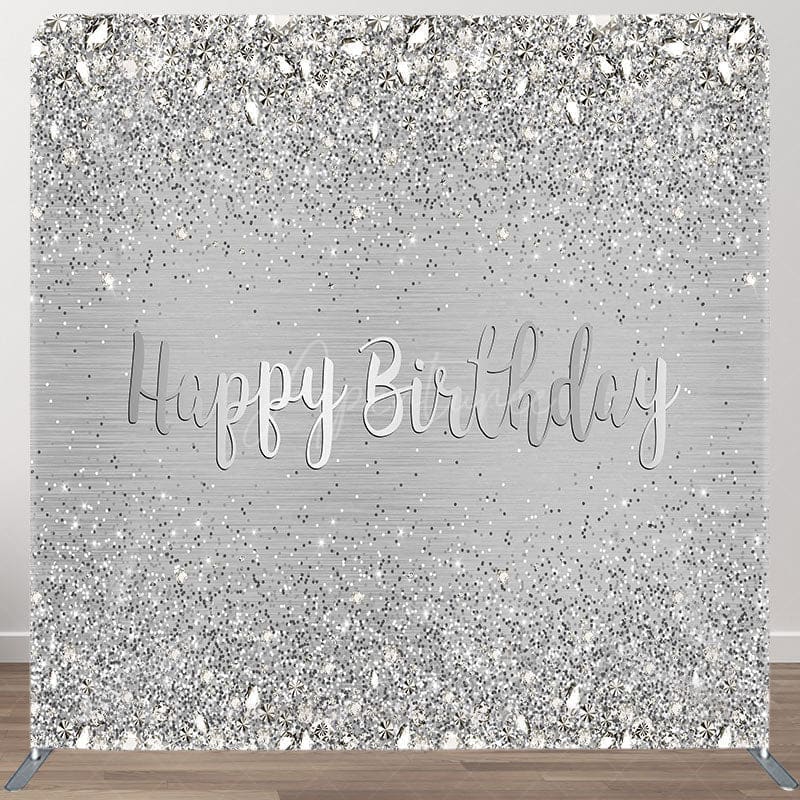 Aperturee - Aperturee Light Grey Simple Fabric Backdrop Cover for Birthday