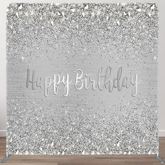 Aperturee - Aperturee Light Grey Simple Fabric Backdrop Cover for Birthday