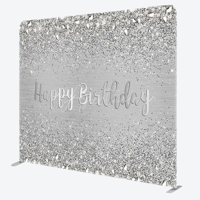 Aperturee - Aperturee Light Grey Simple Fabric Backdrop Cover for Birthday
