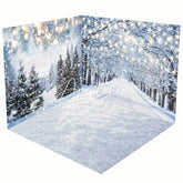 Aperturee - Aperturee Light Heavy Snwoy Field Forest Room Set Backdrop