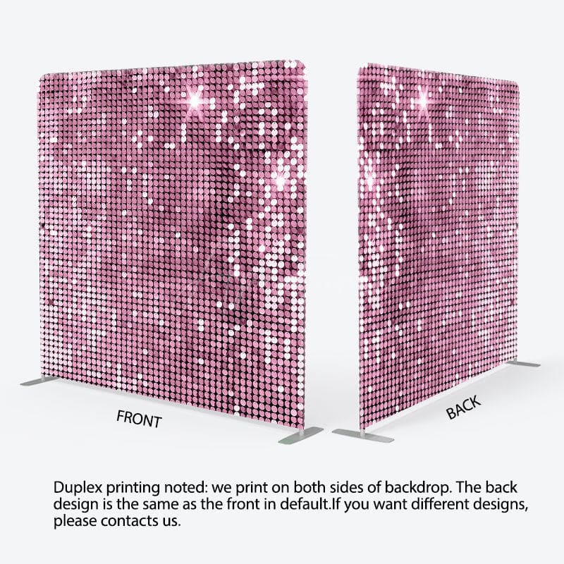 Aperturee - Aperturee Light Pink Sequins Glitter Party Pillow Case Backdrop