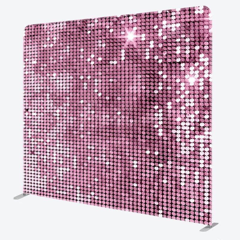Aperturee - Aperturee Light Pink Sequins Glitter Party Pillow Case Backdrop