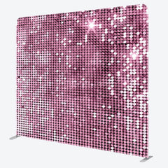 Aperturee - Aperturee Light Pink Sequins Glitter Party Pillow Case Backdrop