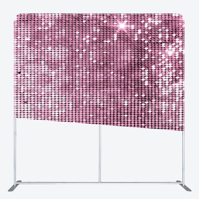 Aperturee - Aperturee Light Pink Sequins Glitter Party Pillow Case Backdrop