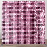 Aperturee - Aperturee Light Pink Sequins Glitter Party Pillow Case Backdrop