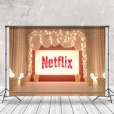 Aperturee - Aperturee Light Twinkling Beige Curtain stage Photo Backdrop