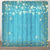 Aperturee - Aperturee Lighted Blue Wooden Dance Party Pillow Case Backdrop