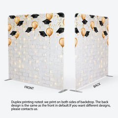 Aperturee - Aperturee Lighted Brick Wall Balloons Grad Pillow Case Backdrop