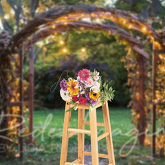Aperturee - Aperturee Lighted Floral Arch Grassland Summer Photo Backdrop