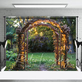 Aperturee - Aperturee Lighted Floral Arch Grassland Summer Photo Backdrop