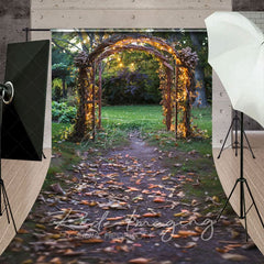 Aperturee - Aperturee Lighted Floral Arch Grassland Summer Sweep Backdrop