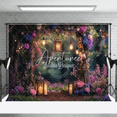 Aperturee - Aperturee Lighted Forest Floral Arch Wedding Photo Backdrop