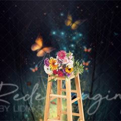 Aperturee - Aperturee Lighted Mystical Butterflies Fine Art Photo Backdrop