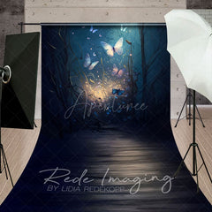 Aperturee - Aperturee Lighted Mystical Butterflies Fine Art Sweep Backdrop