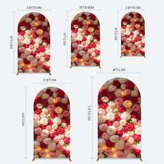 Aperturee - Aperturee Lighted Romantic Colorful Rose Birthday Arch Backdrop