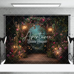 Aperturee - Aperturee Lighted Romantic Floral Arch Plant Wedding Backdrop