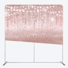 Aperturee - Aperturee Lighted Rose Gold Glitter Square Tension Backdrop