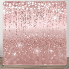 Aperturee - Aperturee Lighted Rose Gold Glitter Square Tension Backdrop