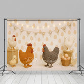Aperturee - Aperturee Lighted Rural Chicken Eggs Cake Smash Photo Backdrop