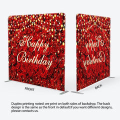 Aperturee - Aperturee Lighted Sparkle Romantic Red Rose Pillow Case Backdrop