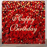 Aperturee - Aperturee Lighted Sparkle Romantic Red Rose Pillow Case Backdrop