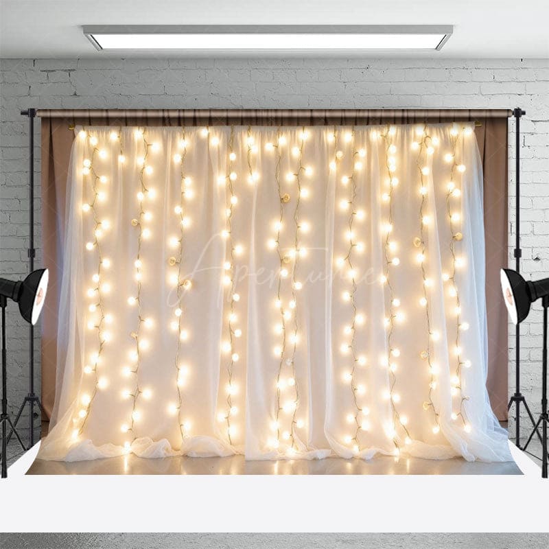 Aperturee - Aperturee Lighted White Chiffon Romantic Wedding Photo Backdrop