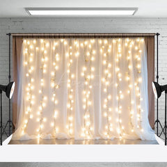 Aperturee - Aperturee Lighted White Chiffon Romantic Wedding Photo Backdrop