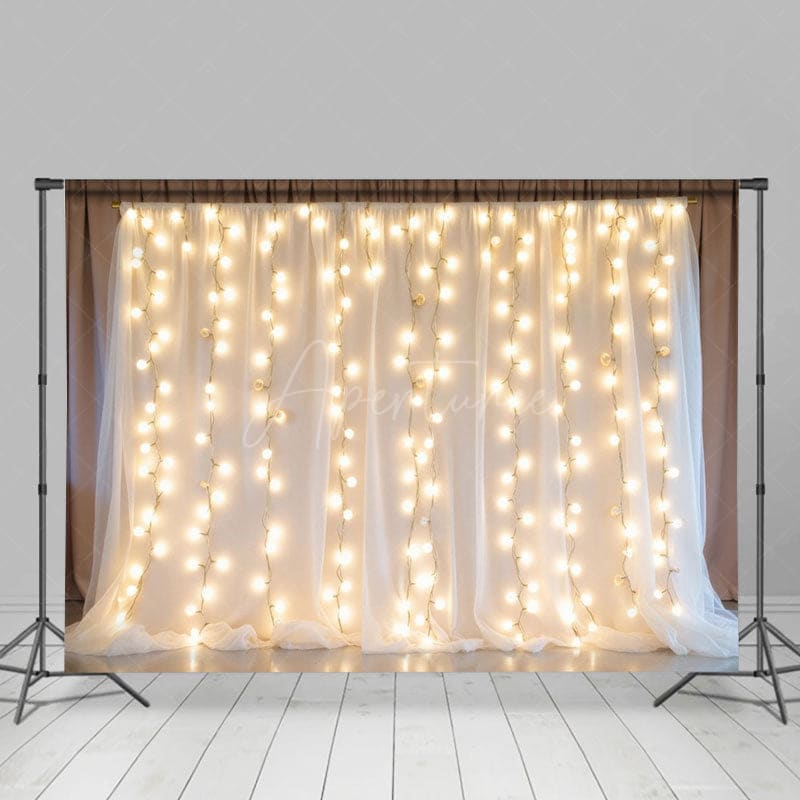Aperturee - Aperturee Lighted White Chiffon Romantic Wedding Photo Backdrop