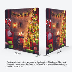 Aperturee - Aperturee Lighting Cabin Merry Christmas Pillow Cover Backdrop