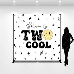 Aperturee - Aperturee Lightning Print Two Cool Custom Name Birthday Backdrop