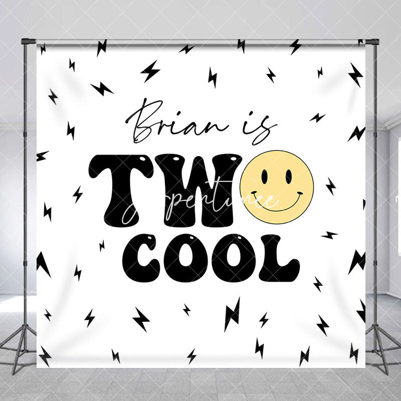 Aperturee - Aperturee Lightning Print Two Cool Custom Name Birthday Backdrop