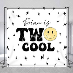 Aperturee - Aperturee Lightning Print Two Cool Custom Name Birthday Backdrop