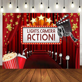 Aperturee - Aperturee Lights Camera Action Red Carpet Birthday Backdrop