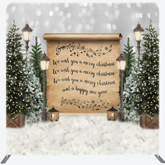 Aperturee - Aperturee Lights Tree Snow Bokeh Double-Sided Square Backdrop