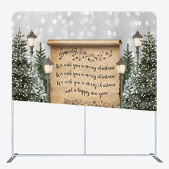 Aperturee - Aperturee Lights Tree Snow Bokeh Double-Sided Square Backdrop