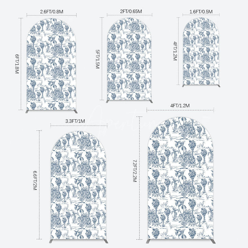 Aperturee - Aperturee Line Trees Wetland Animals Birthday Arch Backdrop