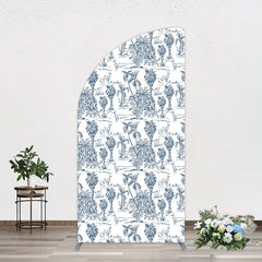 Aperturee - Aperturee Line Trees Wetland Animals Birthday Half Moon Arch Backdrop