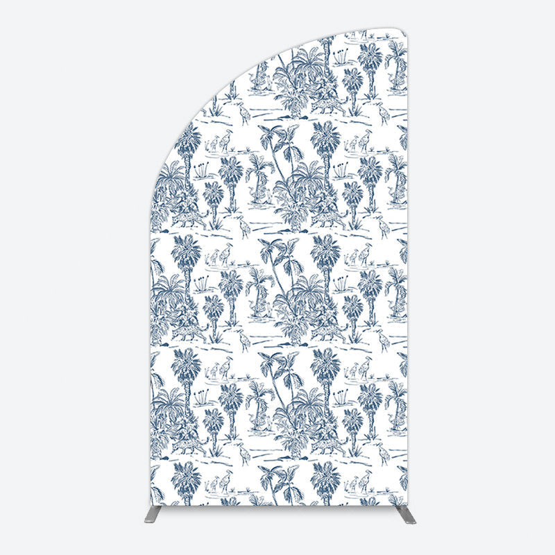 Aperturee - Aperturee Line Trees Wetland Animals Birthday Half Moon Arch Backdrop