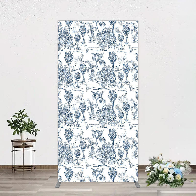 Aperturee - Aperturee Line Trees Wetland Animals Birthday Rectangle Backdrop